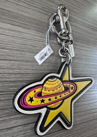 NWT Coach Cosmic Collection Saturn Star Bag Charm Keychain Fob CN741 Chalk Multi