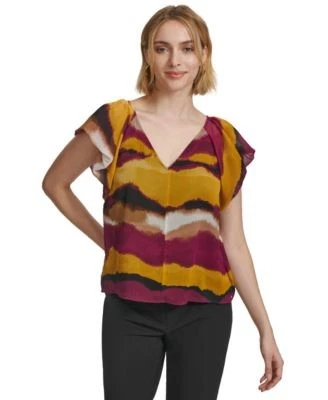 Calvin Klein Womens Printed Short-Sleeve B 197383380277 XL RT $69.5