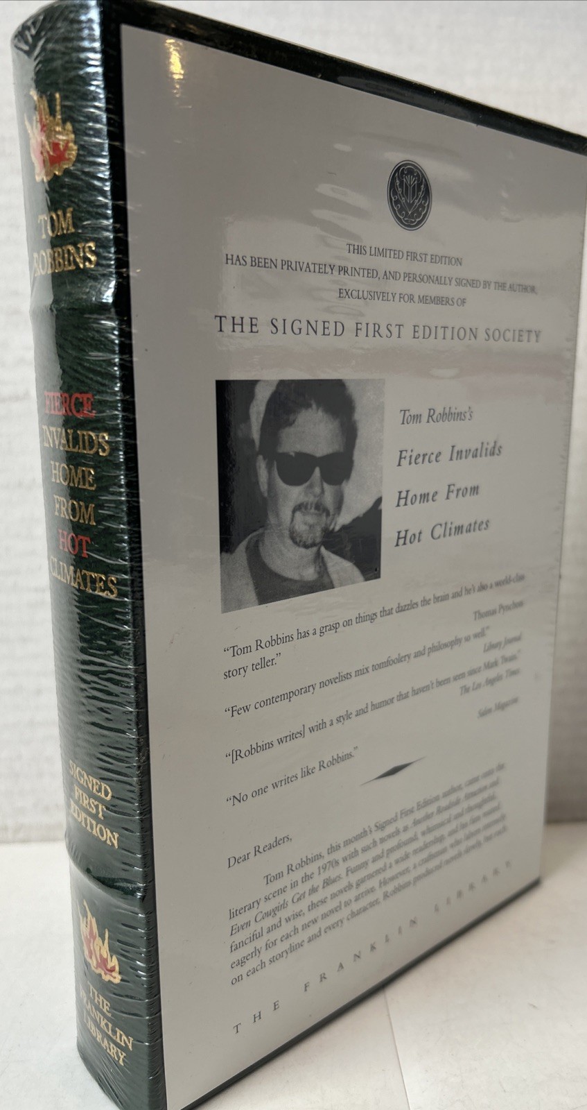 Tom Robbins Fierce Invalids Home From Hot Climates SIGNED Franklin Library Seale