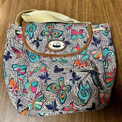 Lily Bloom Printed Crossbody with Lotus Emblem