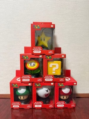 Super Mario Light-Up Figure Set of 6 Japan Superstar Fire Flower Teresa New
