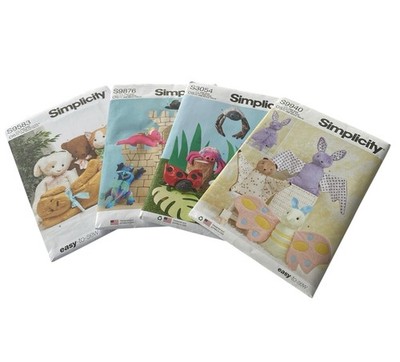 Simplicity Crafters Pattern Lot of 4 New Uncut Plush Drago Dinosaur Cat Spider