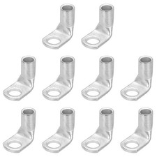 1AWG - 5/16" Copper Wire Lugs, Battery Cable Ends Battery Lugs Silver, 10Pcs 