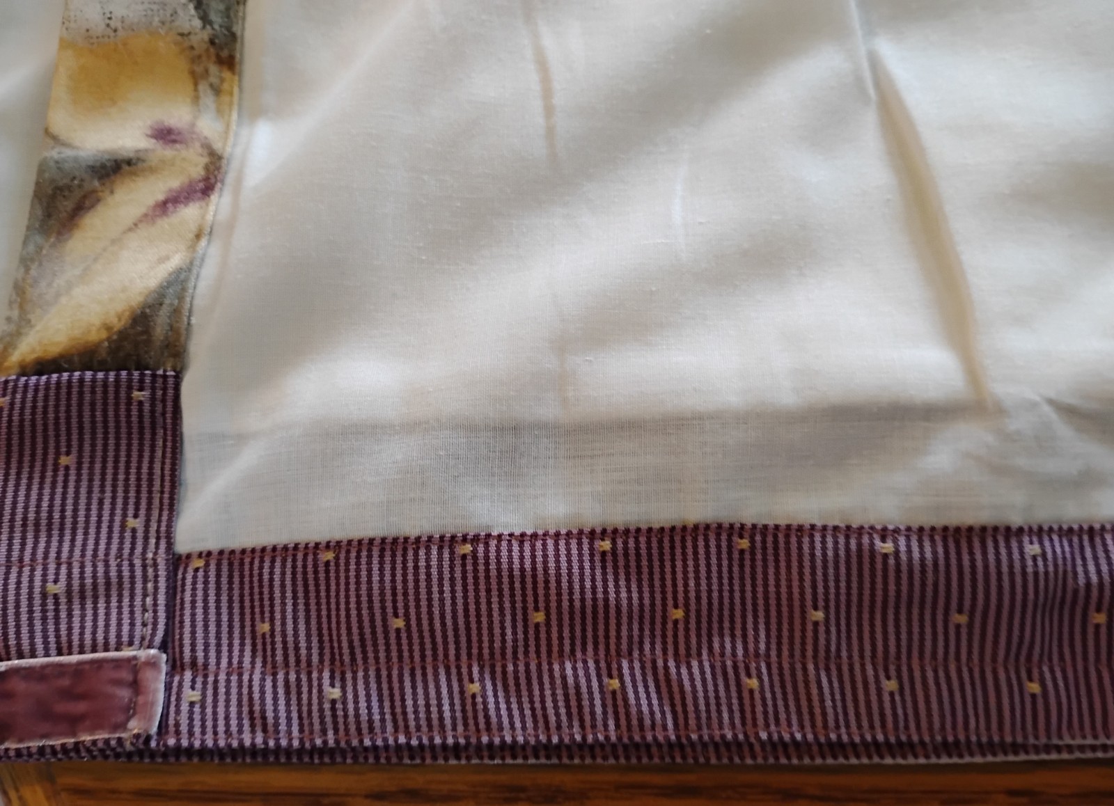 Croscill Purple Green Floral Damask 86 x 18 Lined Valances