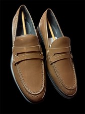 Franco Sarto womens loafer brown studded 9 1/2 classic career wear preppy