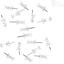 100-Pack Heavy Duty Clear Push Pins with Sharp Steel Points - Perfect for Off...