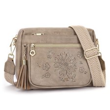 Crossbody Bags for Women, Cross Body Purses Shoulder Handbags with 7-apricot