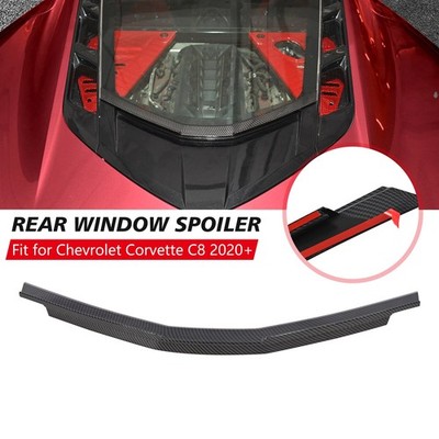 For Corvette C8 Coupe 2020-2025 Carbon Fiber Black Rear Window Spoiler Wing Trim
