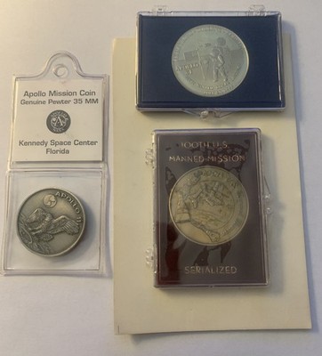 3 NASA Coins, Apollo 11 And 100th US Manned Mission