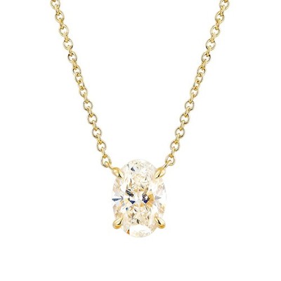 IGI Zertifikat 14K Gelbgold ovale Form Lab Grown Diamant Collier MZ30417