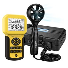 Handheld HVAC Anemometer CFM Air Flow Velometer Digital Wind Speed Meter Record