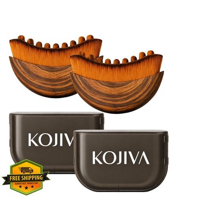 Kojiva Lymphatic Face Contour Brush Jawline Sculpting Skin Glow 2pc