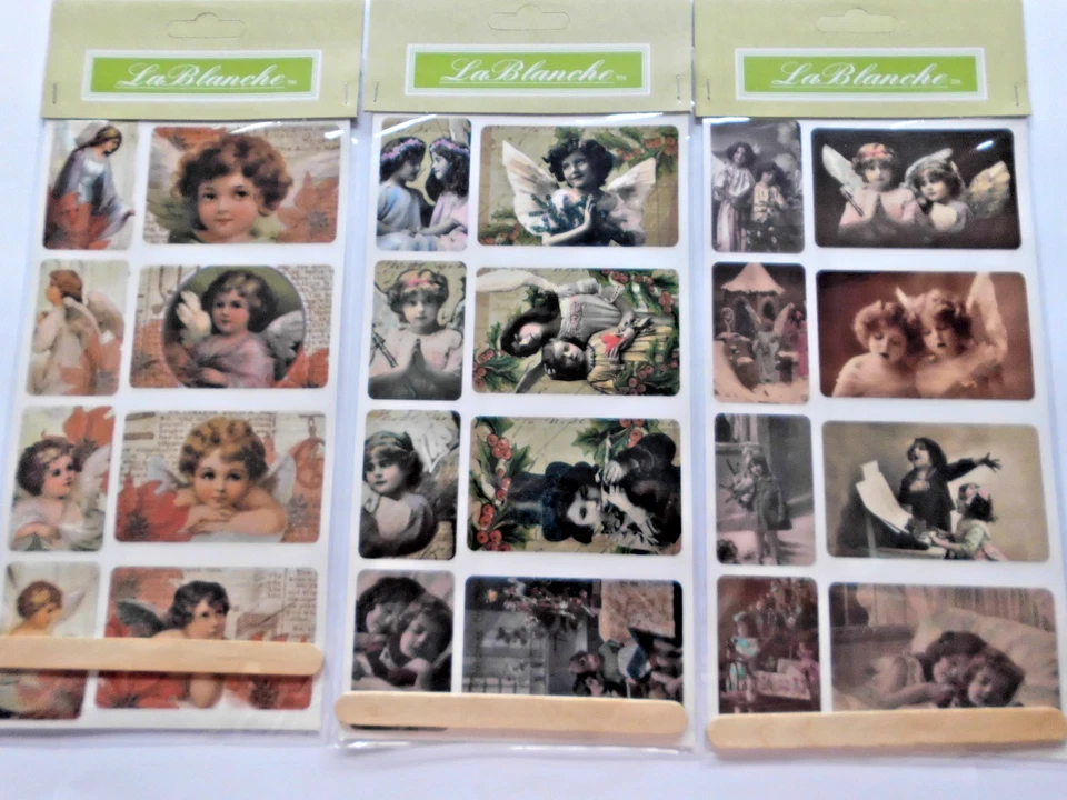 6 Bogen Transfermotive " Engel / Weihnachten "(2) / La Blanche - Bild 2 von 3