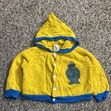 VTG 70s 80 JcPenny Sesame Street Cookie Monster Button Up Hoodie 29.5-32lbs