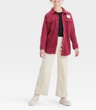 Girl s Hello Kitty Button Down Sweatshirt Jacket Burgundy S Retail 25 NWT