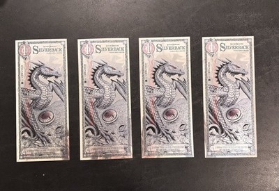 4- 2024 Silverback 1 Dragon Note 999 Fine Silver Currency sequential ...