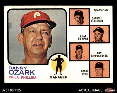 1973 Topps #486 Danny Ozark Phillies Leaders ORG 7 - NM