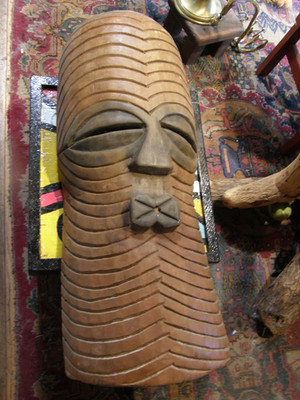 Songye Kifwebe Male Mask African Democratic Republic Cango Hand Carved Sculpture