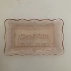 The Last Supper Vintage Tiara Indiana Glass Butter Dish Pink Depression Glass