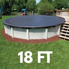 18 Ft. Round Blue Above-Ground Winter Pool Cover Thick Lightweight Durable New
