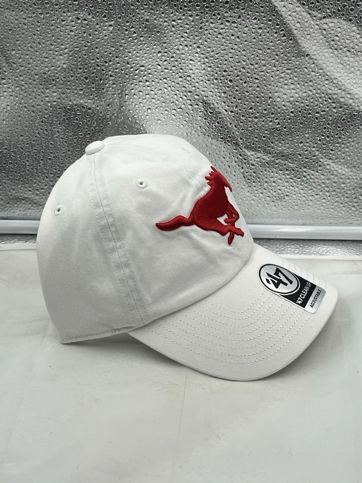 SMU Mustangs NCAA '47 Brand White Clean Up Adjustable Strapback Hat - Image 4 of 4