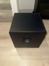 JBL SUB160 Wired Black Cube Subwoofer Stereo RCA Banana Jack Home Audio