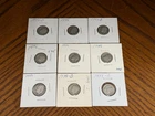 Lot of 9 Roosevelt Silver Dimes - 90% -Circulated Various Dates