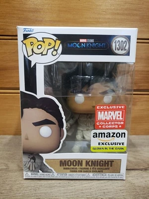 New Funko Pop Moon Knight #1302 Glow Marvel Collector Corps Amazon Exclusive