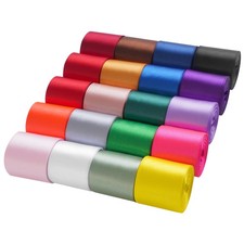 Rainbow Satin Ribbon, 1-1/2 Inch x 20 Rolls Total 100 Yards, Colorful Ribbon ...