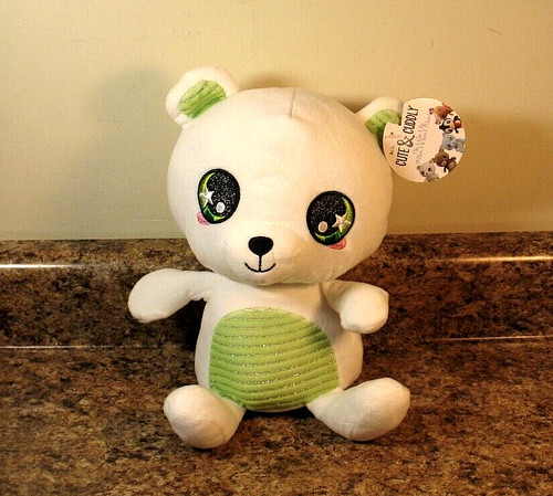 KAWAII Cute & Cuddly 10" White Bear Plush NWT