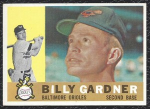1960 60 topps billy gardner vintage baseball card #106 baltimore orioles ex ebay 1960 60 topps billy