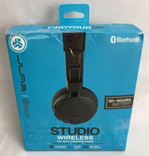 JLab Studio Wireless On-Ear Headphones Black 30+ Hours Battery New Open Box