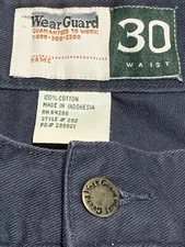 WEARGUARD MENS GRAY CARGO SIZE 30 MULITPLE POCKETS CANVAS