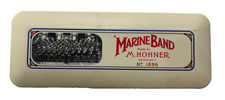 M Hohner MARINE BAND Silver Tone 1896 Harmonica