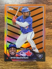2023 Topps Update Wynton Bernard #US293 Rookie Orange & Black Foil RC Blue Jays
