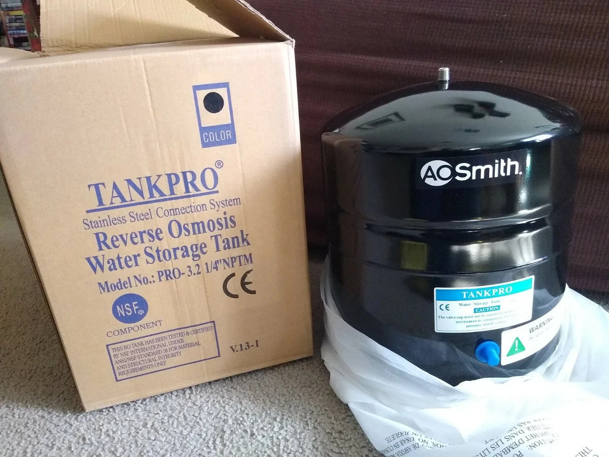 AO Smith reverse osmosis water storage tank pro-3.2 1/4u0026#034; NPTM and accs  black NEW | eBay