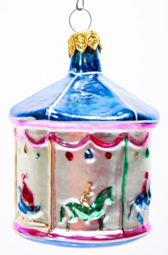 Made in Poland Vintage Multicolor Handbemaltes Karussell Glas Weihnachtsschmuck