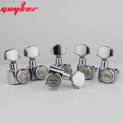 GUYKER 6R Machine Heads no screws Locking Tuning Key Pegs Tuners Chrome