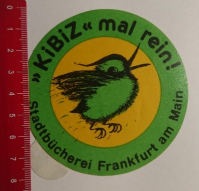 Aufkleber/Sticker: Stadtbücherei Frankfurt am Main KiBiz mal rein (200317150)