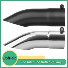 Turn-down Universal Exhaust Tip 2.5 Inlet Outlet 9 Long Stainless Steel Pipe