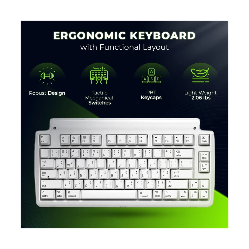 Matias Mini USB Tenkeyless Tactile Pro Mac Keyboard, N-Key Rollover Mac-Compa... - Image 3 of 4