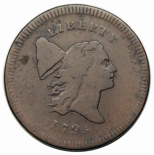 1795 Liberty Cap Half Cent, Plain Edge, No Pole, Thick Planchet, scarce C-5b, R4