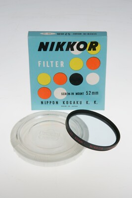 Vintage NIKKOR B2 52mm BLUE Lens Filter NIPPON KOGAKU In Box Nikon