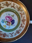 ROYAL GRAFTON CUP SAUCER GREEN BANDS GOLD FLORAL GILT, ROSE BOUQUET, GOLD RIMS — photo 5