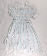 Vtg Rare Editions Girls Dress Modest Church Cottage Core Pastel Stripes Sz 6x