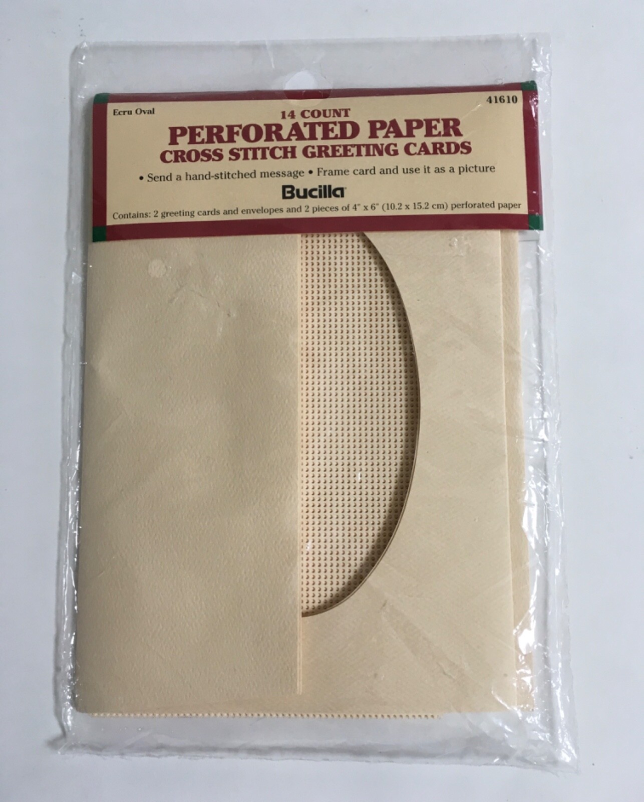 BUCILLA 14 COUNT PERFORATED PAPER CROSS STITCH GREETING CARD