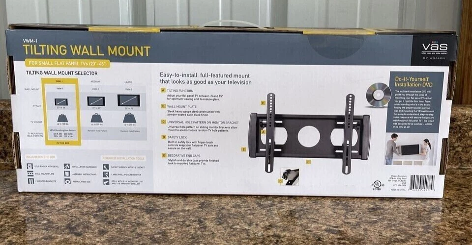 NEW~~Whalen~Wall Mount~Vas VWM-1 Bracket ~Tilt for 23-46" Flat TVs - Image 2 of 4