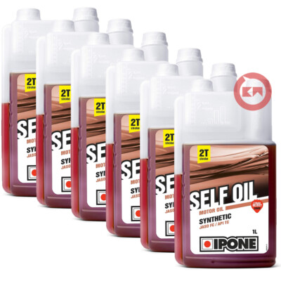 6L MOTORCYCLE ENGINE OIL 2T IPONE SELF OIL SYNTHETIC STRAWBERRY WITH MIX DISPENSER