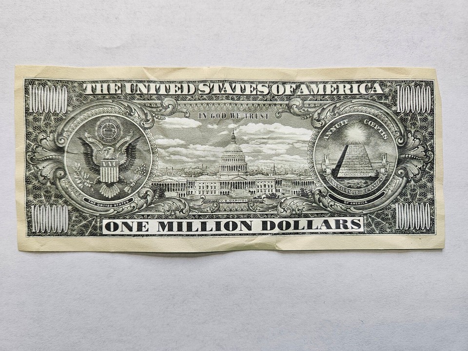 $1,000,000 One Million Dollar Bill Liberty Rushmore 2003 Vintage ...