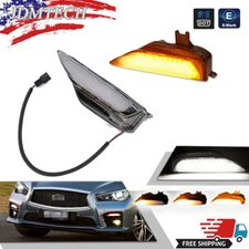 For Infiniti Q50 2014-2020 Front LED DRL Fog Light Turn Signal Lamp Replacement